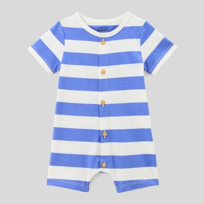 Combinaison courte rayée en coton BIO, certifié GOTS et OEKO-TEX BOUT'CHOU