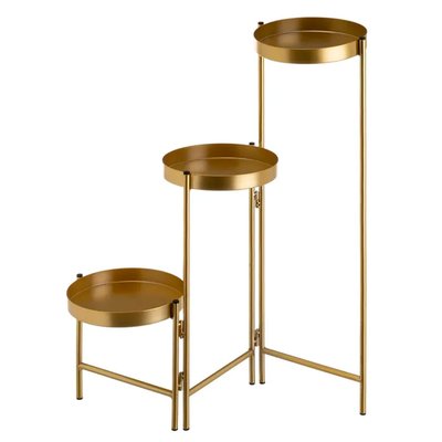 Support pot plante triple articulé métal doré 60x19x60cm WADIGA