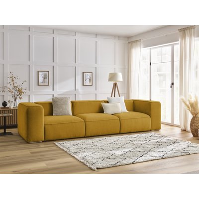 Canapé droit fixe 3 places en tissu texturé, ZEPHYR BOBOCHIC