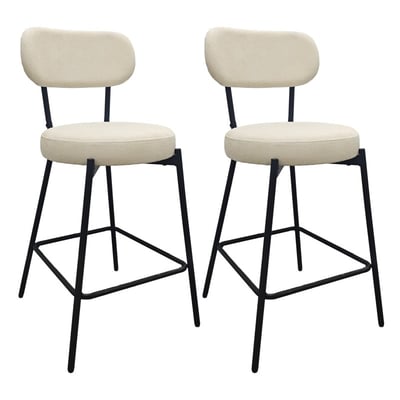 Chaises CELESTE îlot bar métal tissu velours côtelé H65cm MOB IN