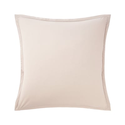 Taie d'oreiller en percale de coton beige, ALCOVE DESFORGES