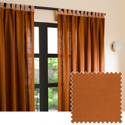 MADE.COM Hadlo 100% Cotton Velvet Tab Top Curtains MADE