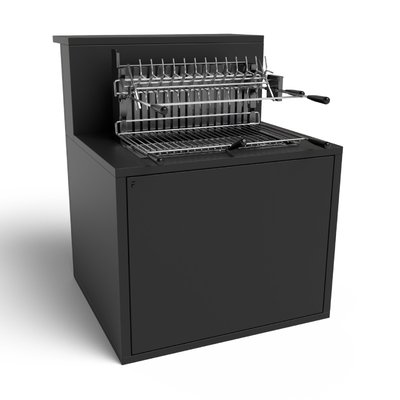Meuble Support Gril noir avec bar pour cuisine FORGE ADOUR
