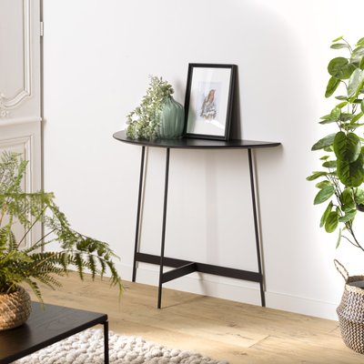 Console d'entrée demi-lune bois noir CORUMBA PIER IMPORT
