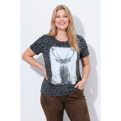 T-shirt motif léopard avec cerf ULLA POPKEN