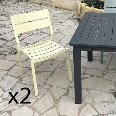 Chaise de jardin en aluminium jaune tendre (lot de 2) STOCKHOLM PIER IMPORT