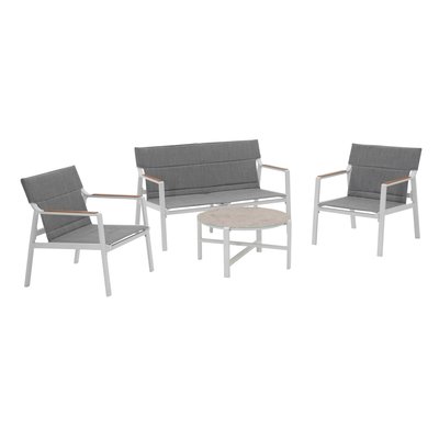 Salon de jardin 4 places en aluminium, LEKI OVIALA