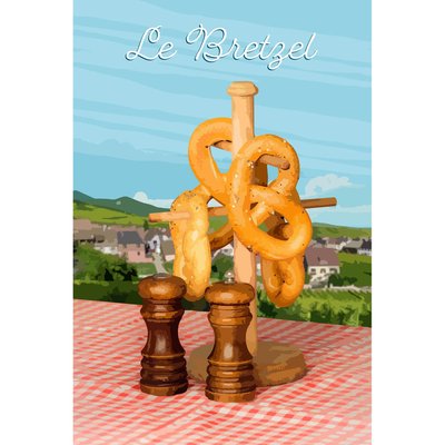 Tableau Mural Illustration Bretzel CUISINE CEANOTHE