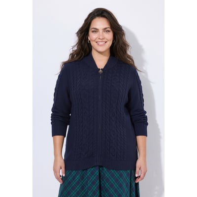 Cardigan motif torsadé, col montant ULLA POPKEN