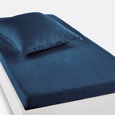 Drap housse enfant lin lavé, bonnet 30cm, Linot LA REDOUTE INTERIEURS