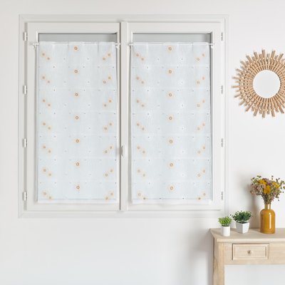 Modulable brodé à fleurs coloris orange HOME MAISON