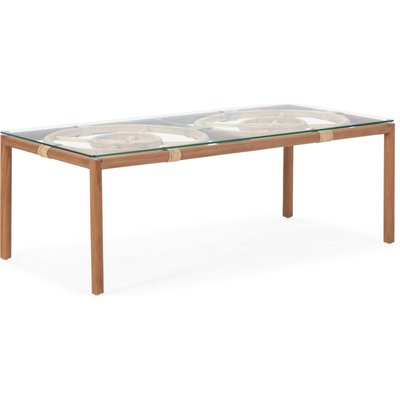 Table basse en teck et rotin, élégante RECOLLECTION