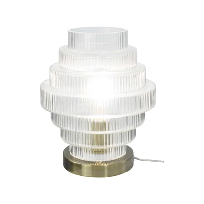 Lampe à poser en verre et métal, CHALLE C-CREATION