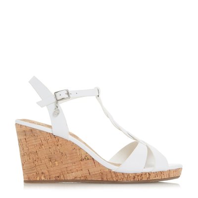 Sandales style Salomé à bride tressée et talon compensé en liège - KOALA DUNE LONDON