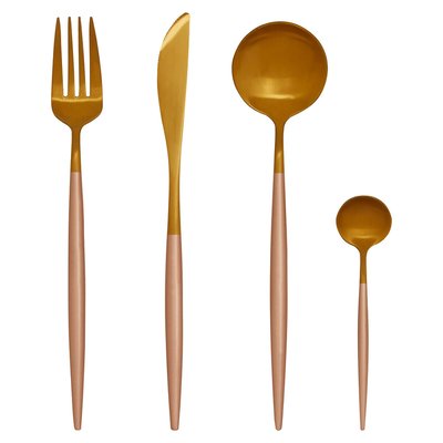 16-Piece Pink/Gold Cutlery Set SO'HOME