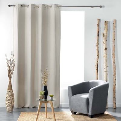 Rideau à œillets occultant tissé 135x240  Tramina anthracite DECORATIE