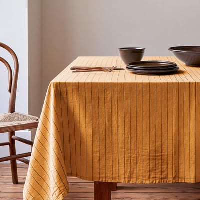 Nappe coton/lin à fines rayures SOFT STRIPES SENSEI MAISON