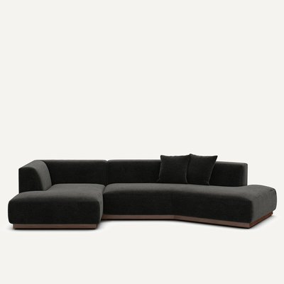 Open hoekbank in chenille fluweel, Jacopo AM.PM