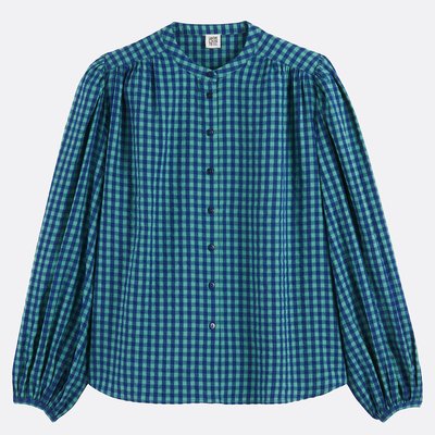 Camisa cuello mao, a cuadros, Signature LISE LA REDOUTE COLLECTIONS