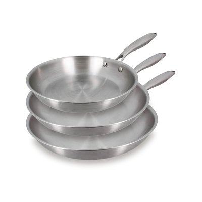 Set de 3 poêles en acier inoxydable, TRINOX MENASTYL