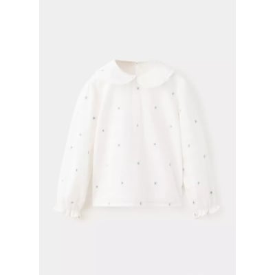 Blouse 100 % coton avec broderies florales MANGO BABY