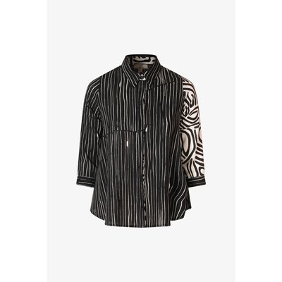 Chemise en patch de lin imprimé et rayé JEAN-MARC PHILIPPE
