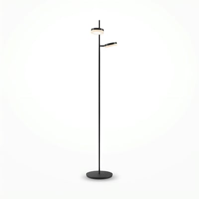 Lampadaire noir LED – 2 lampes disques articulées OCALA PIER IMPORT