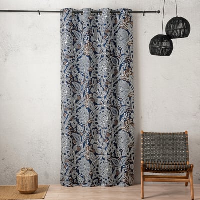 Rideau tamisant jacquard floral à motif graphique LINDER