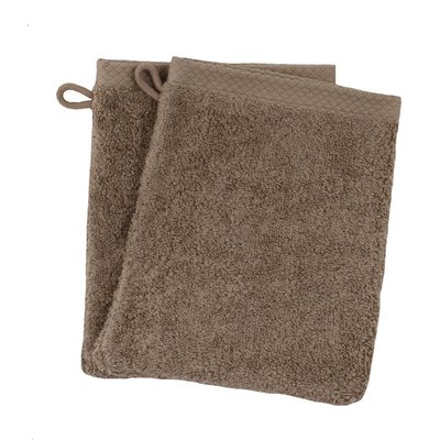 Lot de 2 gants de toilette coton eponge luxe ESSENTIELLE LINANDELLE