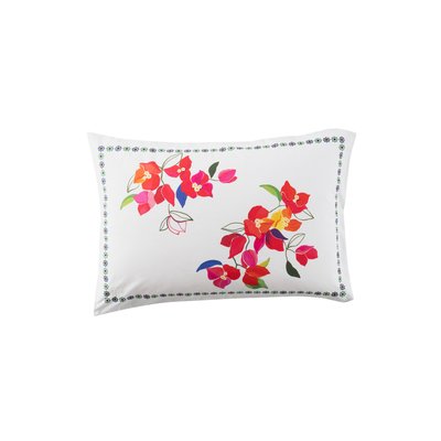 Taie d'oreiller rectangulaire coton JARDIN M CARRE BLANC