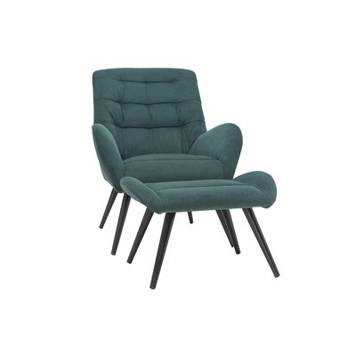 Fauteuil et repose-pieds design pieds métal ZOE MILIBOO
