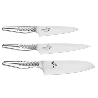Set 3 couteaux de cuisine Office + Universel + Santoku Kai Seki Shoso KAI