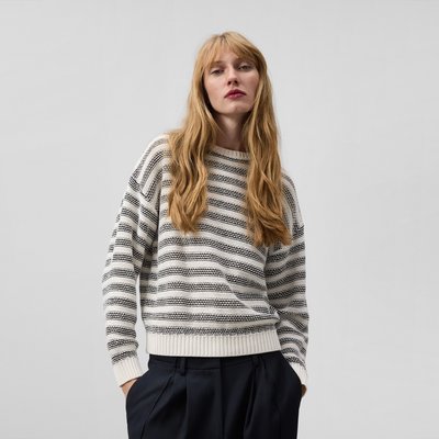 Pull rayé en maille en lin mélangé ADOLFO DOMINGUEZ