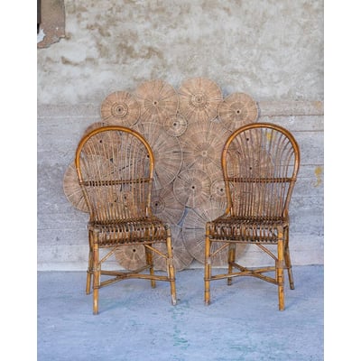 Paire de chaises en osier Claude N°1571 - Bon état DEBONGOUT
