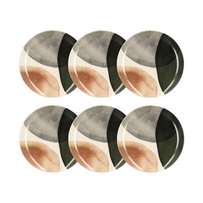 Lot de 6 assiettes plates en grès 26cm, GAIA NOVASTYL