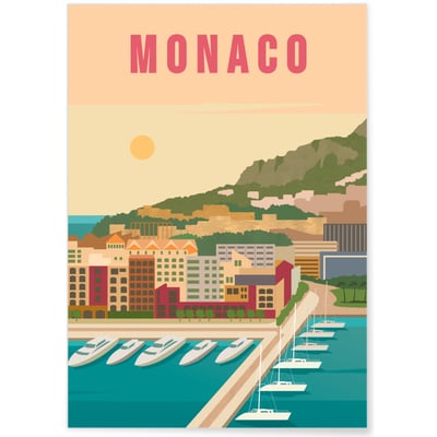 Affiche ville Monaco L'AFFICHERIE