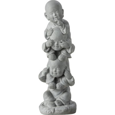 Statue moine méditant  en poterie style zen décoration RECOLLECTION