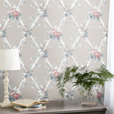 Papier peint Treillis fleuri Elwyn LAURA ASHLEY