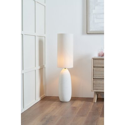 White Vintage Textured Ceramic Floor Lamp ÉDITÉ