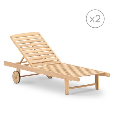 Transat bois, lot de 2, JAVA LIGHT DEFORA HOME
