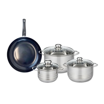 Batterie 1 poêle 28cm + 3 faitouts 16/20/24cm PRIMA BRILLANT ELO