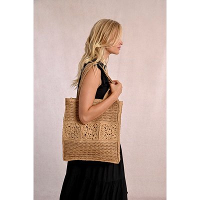 Sac cabas en paille ajouré MOLLY BRACKEN