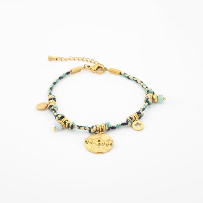 Bracelet cordon avec charms en acier inoxydable BALABOOSTE