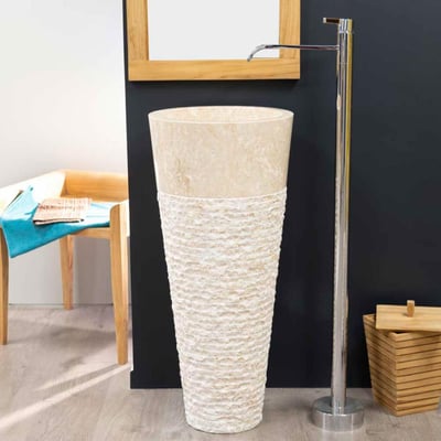 Vasque en marbre ronde sur pied conique FLORENCE WANDA COLLECTION