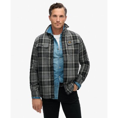 Surchemise zippée en laine à carreaux avec doublure en polaire SUPERDRY