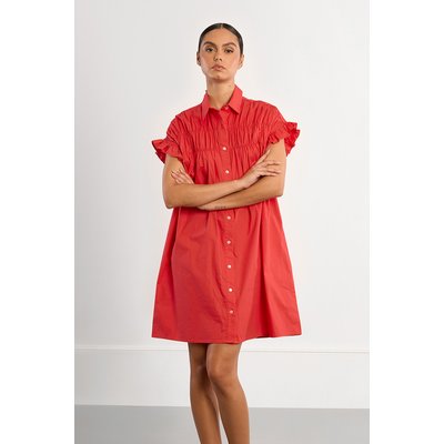 Robe chemise en coton, smockée LILI SIDONIO