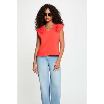 T-shirt col v manches courtes MORGAN
