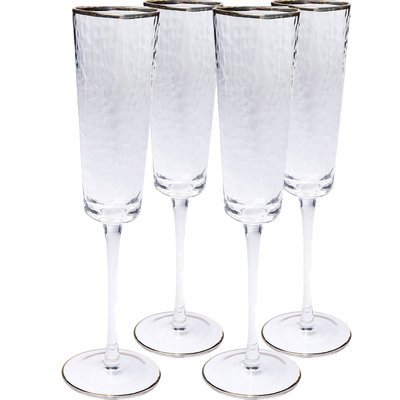 Lot de 4 flûtes à champagne, HOMMAGE KARE DESIGN