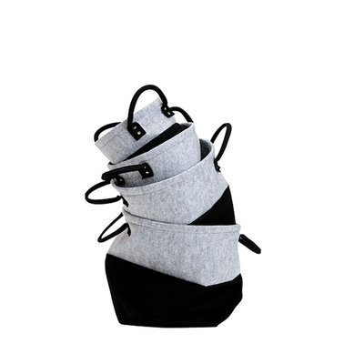 Lot de 4 Paniers bicolores en feutre non-tissé TOILINUX