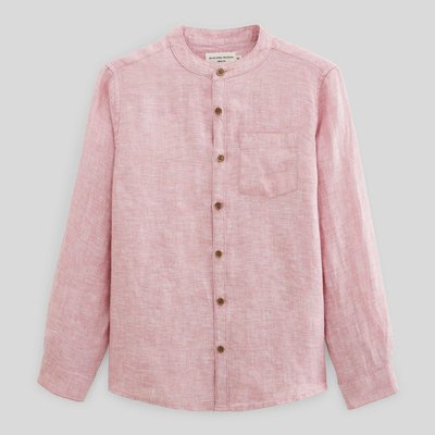 Chemise col mao unie en 100% lin MONOPRIX